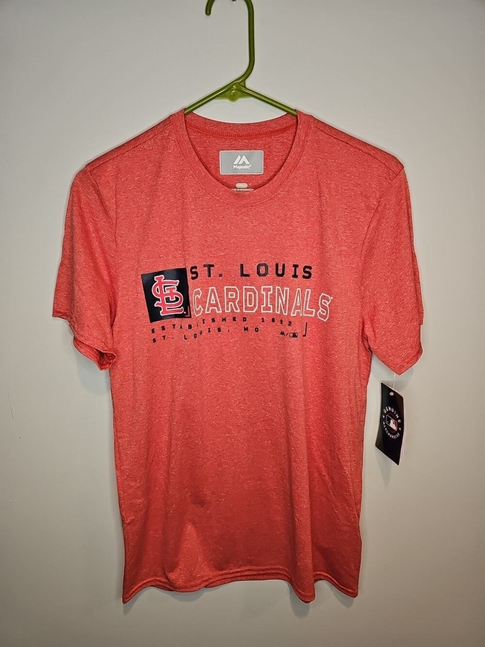 Majestic St. Louis Cardinals Men's T Shirt Size Small Red Logo MLB Baseball